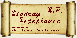 Miodrag Pijetlović vizit kartica